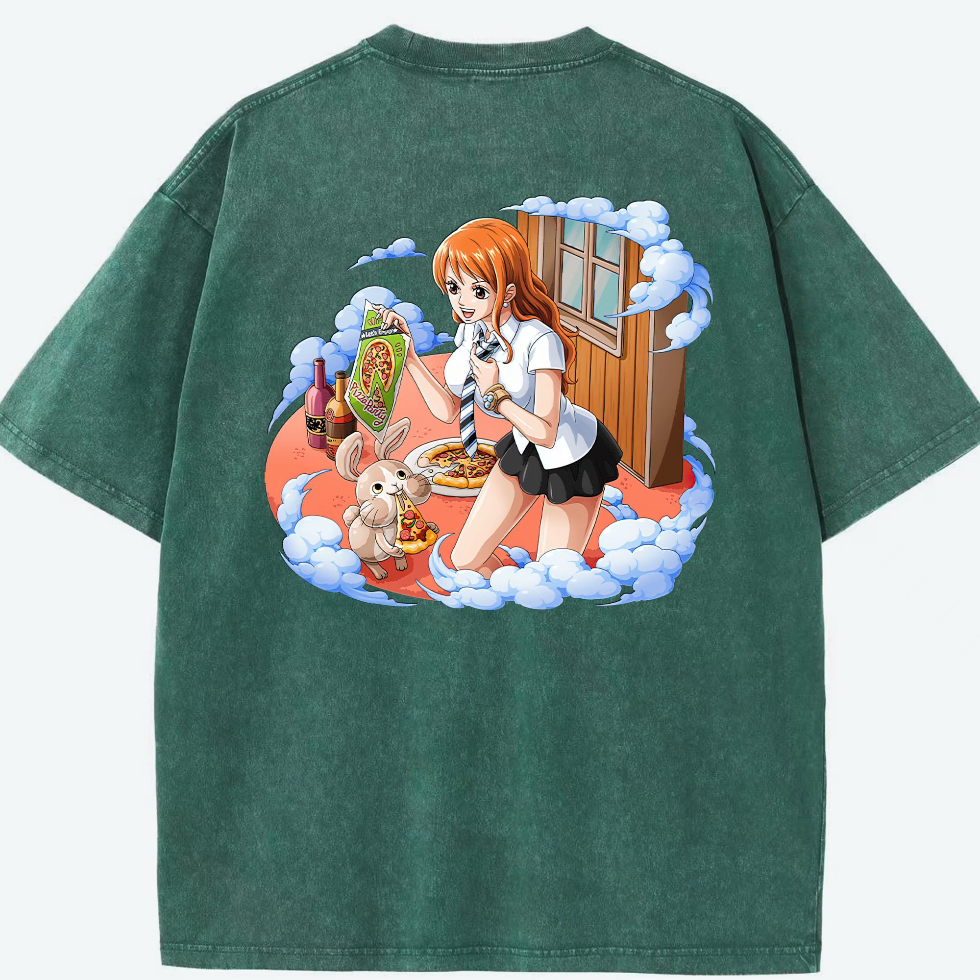 ワンピース ナミ ONE PIECE Nami 綿100% ヴィンテージ風 半袖Tシャツ（背面プリント）